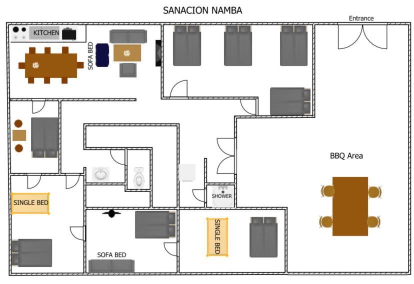 Apartamento Sanacion Namba 難波千日前の5Ldk120平米 駅徒歩2分 広々バルコニーでバーベキューも可能 Osaka Exterior foto
